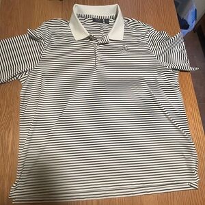 Pinehurst by Adidas Polo Shirt Golf Striped Black White Short Sleeve Men 2X